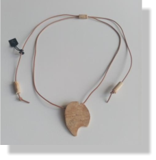 Penjoll RUSTIC 14�  Alzina - 4 peces vern�s natural i cuir reciclat color natural.