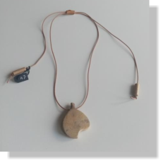 Penjoll RUSTIC 14�  Alzina - 4 peces vern�s natural i cuir reciclat color natural.